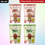 Two packs of Chewboo Dates Powder and Two Packs of Chewboo Coconut Sugar bundle with a 35% off promotional discount tag.