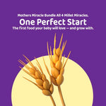 Promotional graphic for Mothers Miracle Bundle featuring golden grain stalks on a purple background.