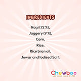 Chewboo Ragi Millet Shells ingredients list.