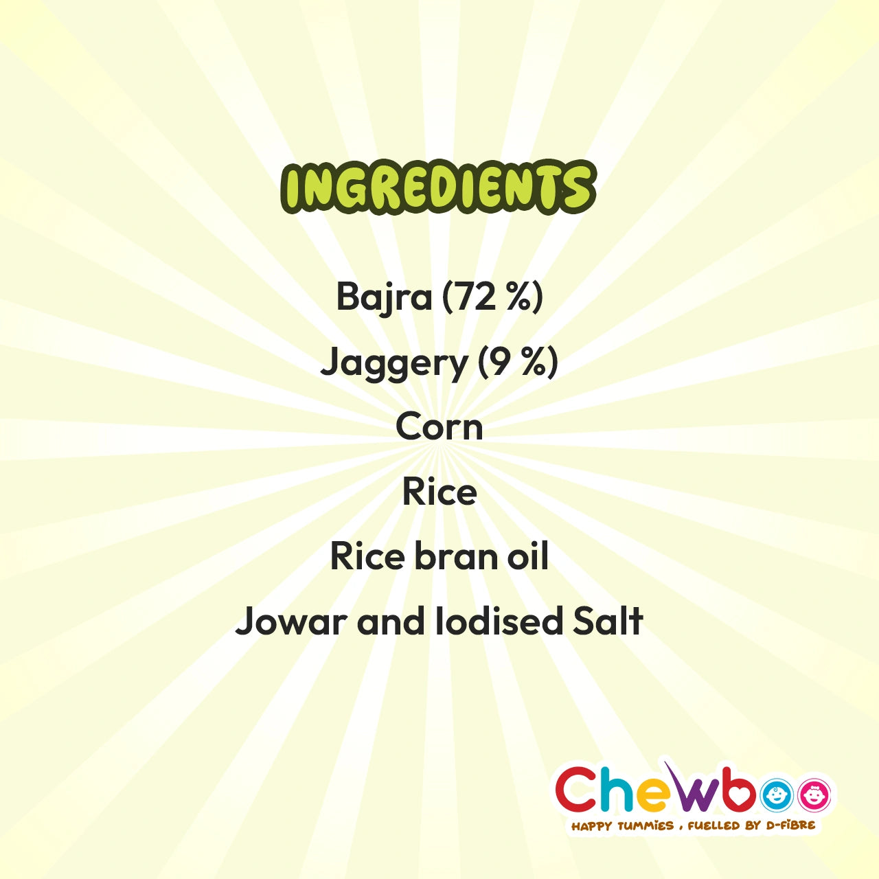 Chewboo Bajra Millet Shells Ingredients List