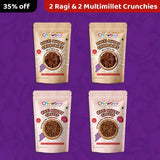 Chewboo Active Kid Munch Bundle - 2 Ragi & 2 Multimillet Crunchies