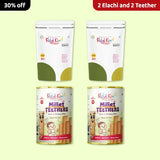KiddiKind baby food combo: 2 packs of Elachi Millet and 2 tins of Millet Teethers with a 30% discount offer